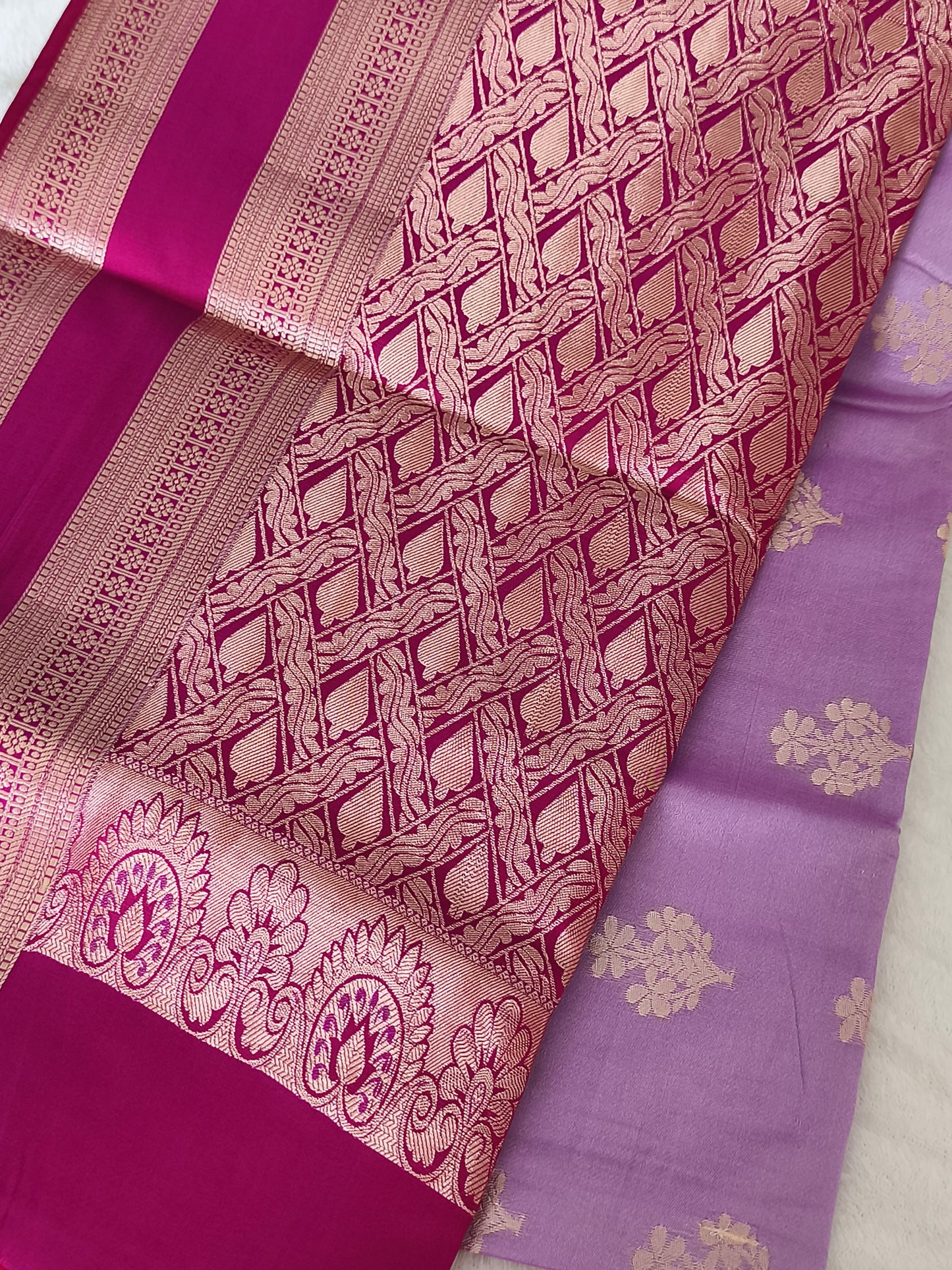 Luxury Soft Silk Saree with contrast blouse