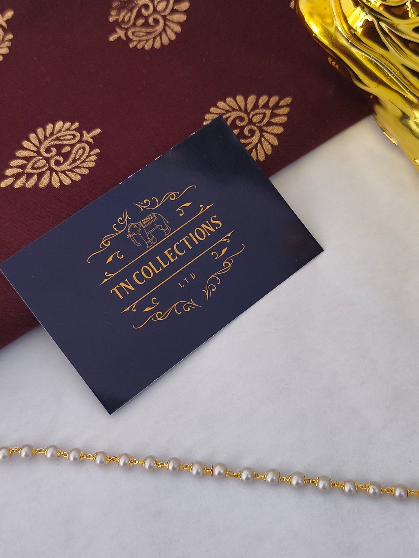 Gold finish Simple pearl hip chain