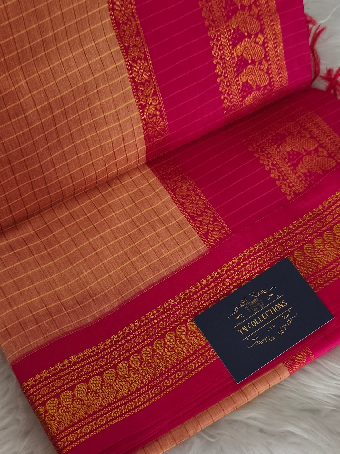 Checked Design Kalyani Cotton Saree