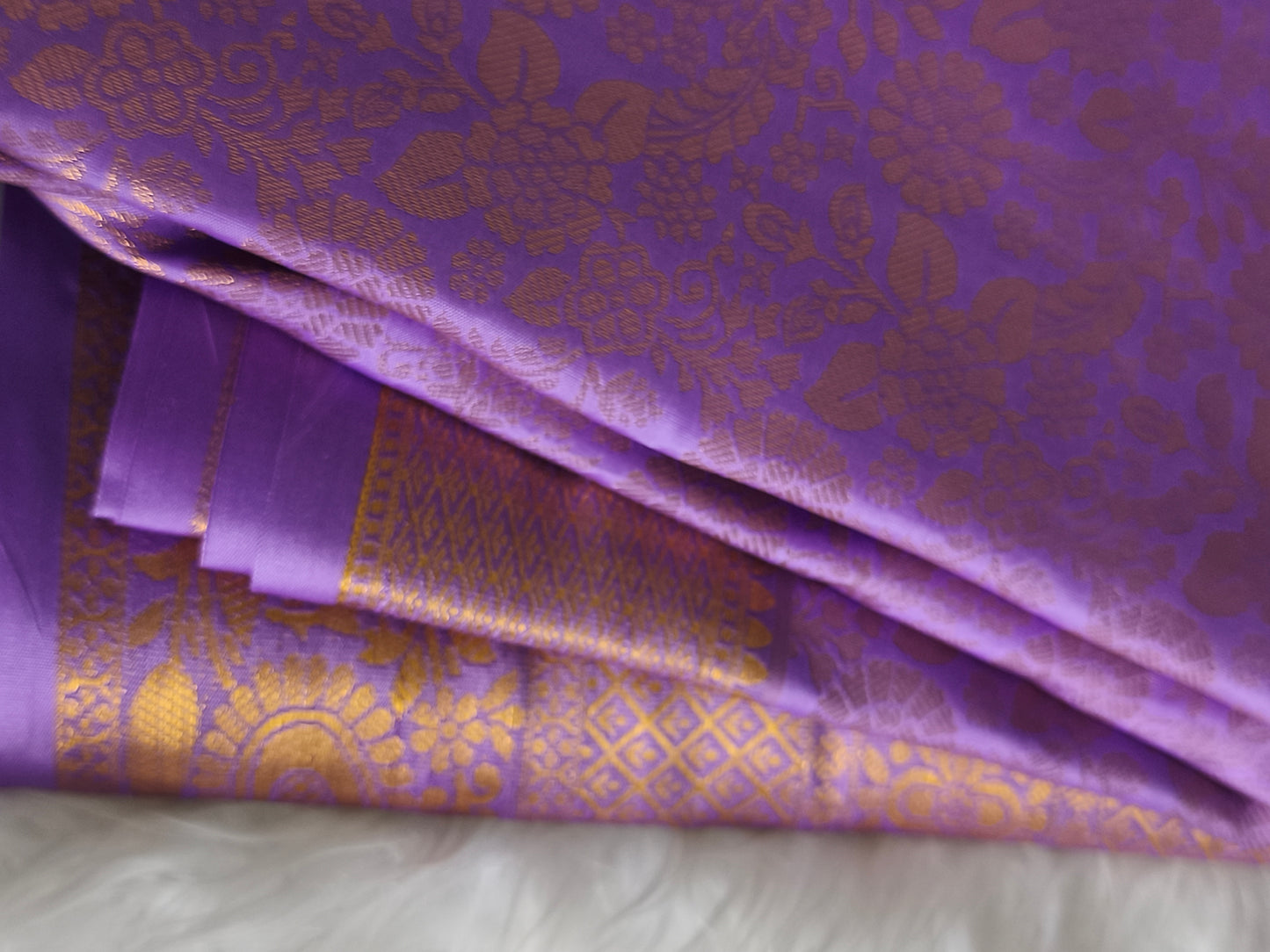 Lavender Kanchi Semi Silk Saree