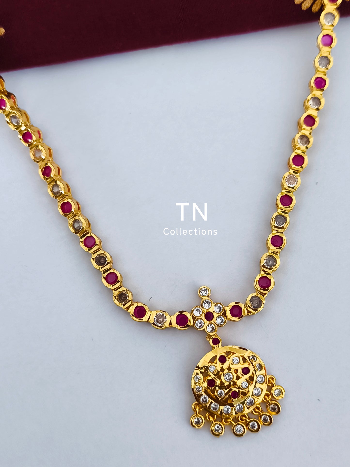 Gold Finish Short Necklace