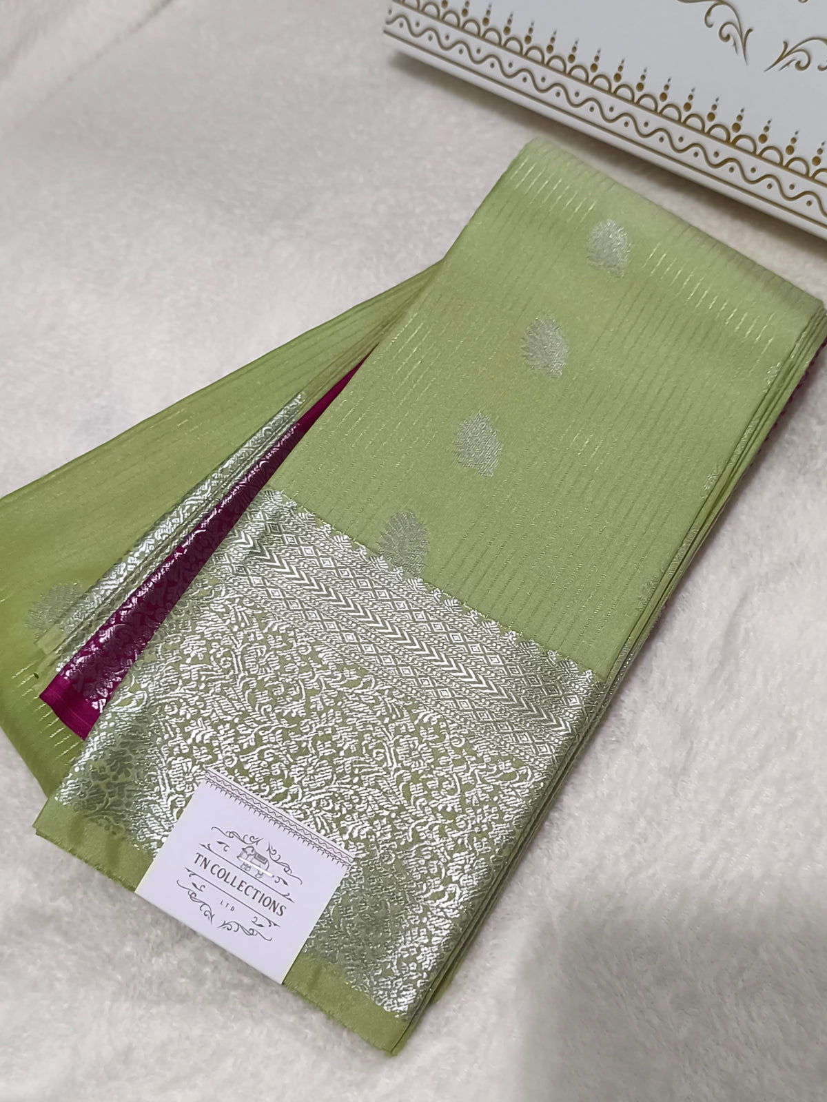 Kanchi Semi silk saree (Silver zari)