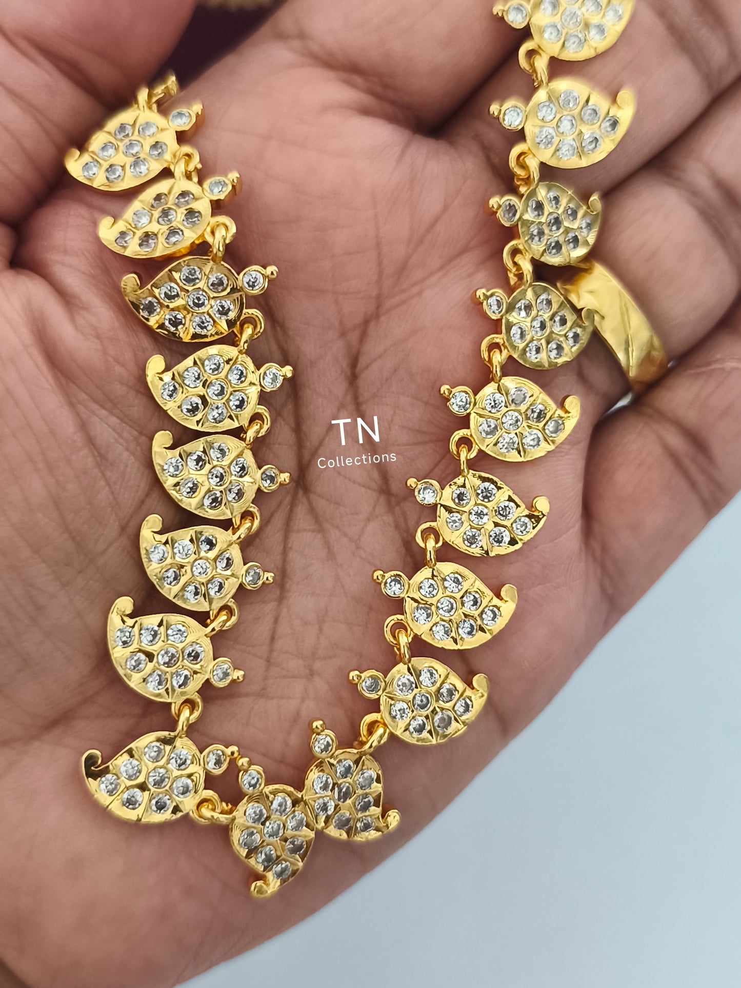 Micro gold plated Traditional Mango Attiyal with Earrings
