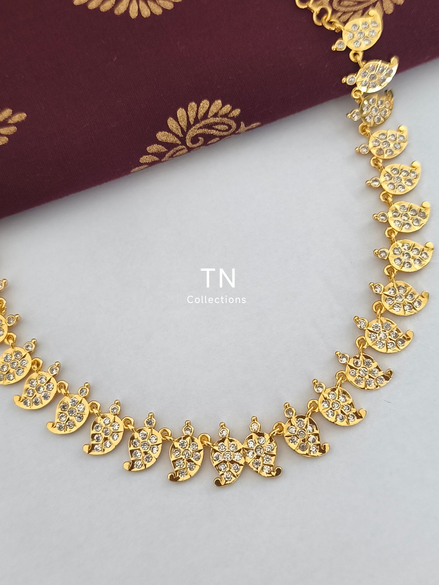 Micro gold plated Traditional Mango Attiyal with Earrings