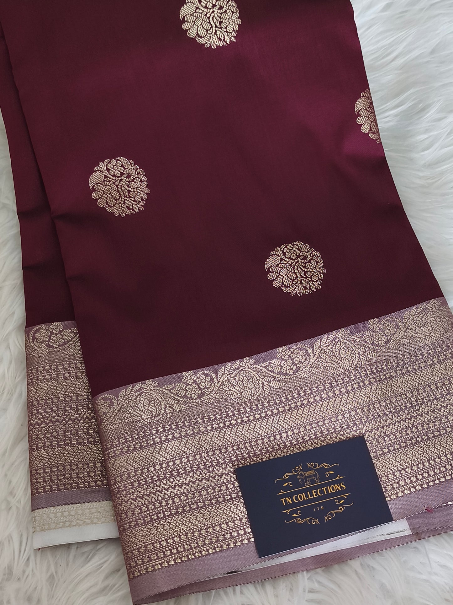 Banarasi Semi Katan Semi Silk Saree (Maroon)