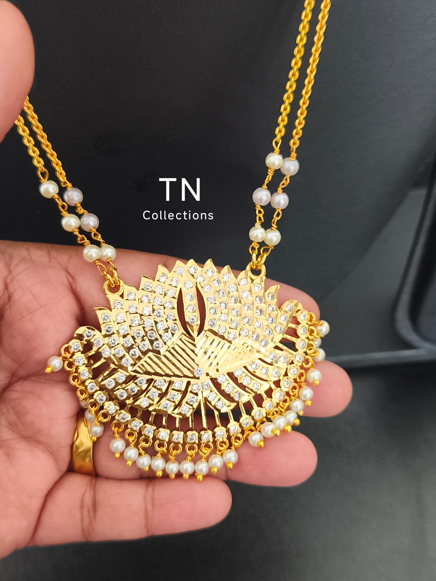 Micro gold plated Traditional Lotus Pathakkam with earrings