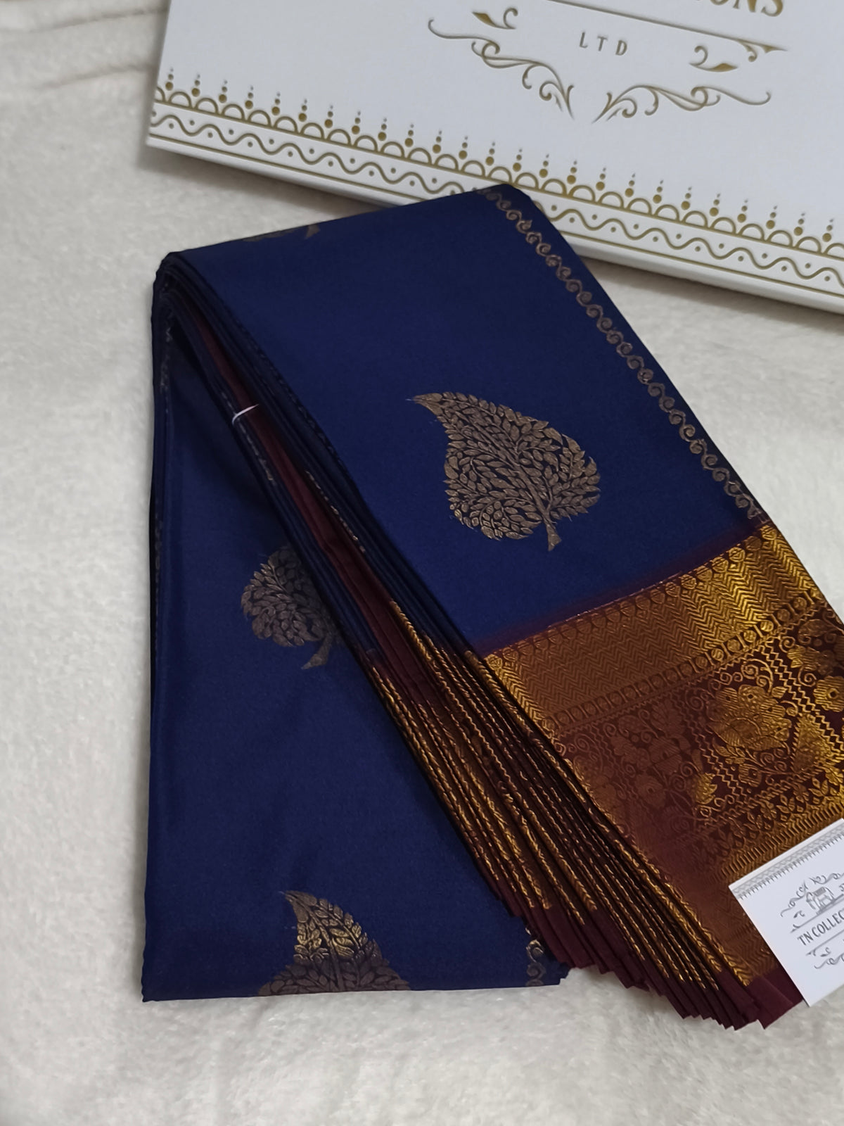 Kanchi Semi Silk Saree with contrast blouse