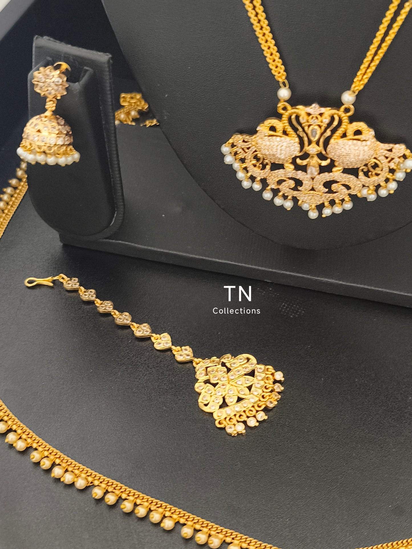 Unique Trendy Micro gold plated Semi Bridal Set