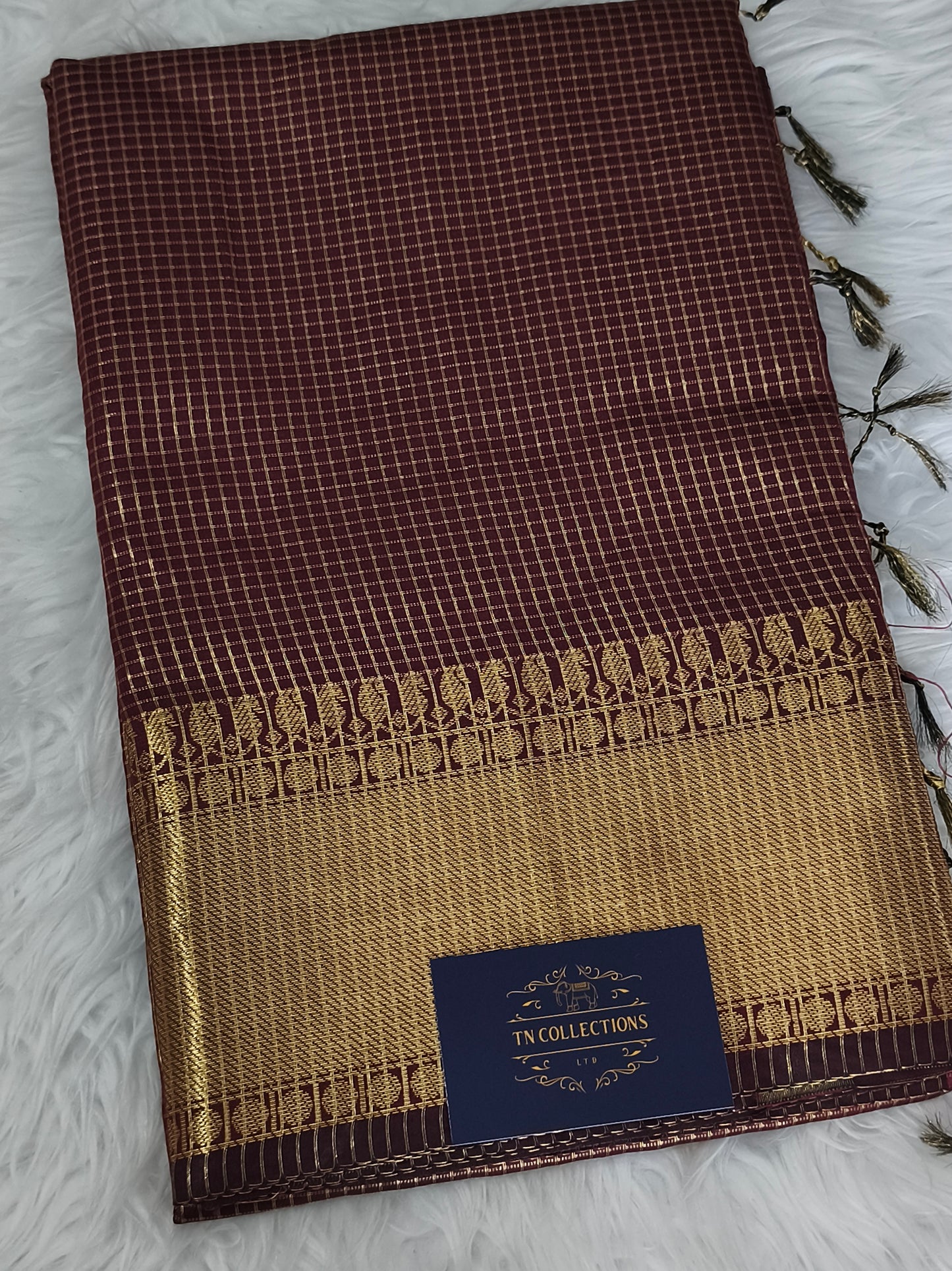 Trendy Small Checked Kanjivaram silk saree