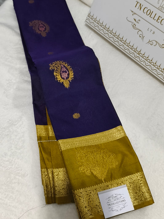 Kanchi Semi Soft Silk Saree (Purple)