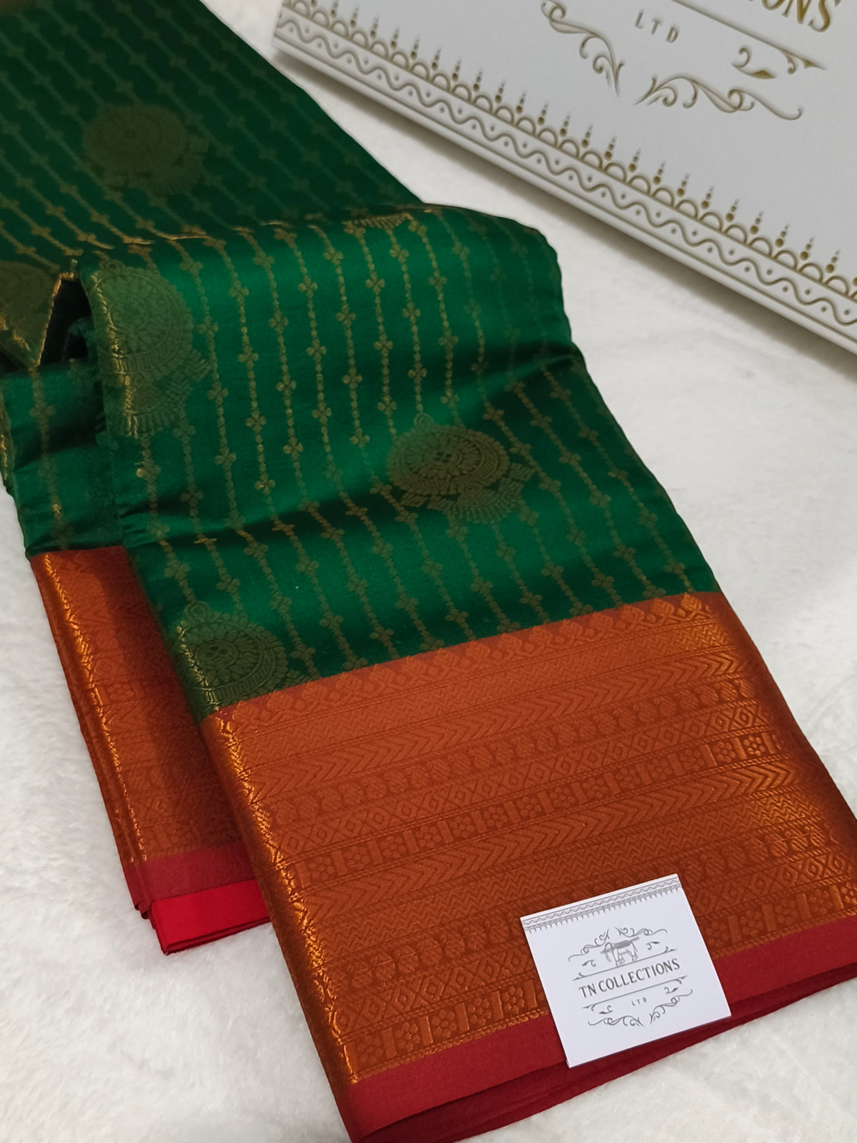 Kanchipuram vairaoosi Soft Silk Saree (Green)