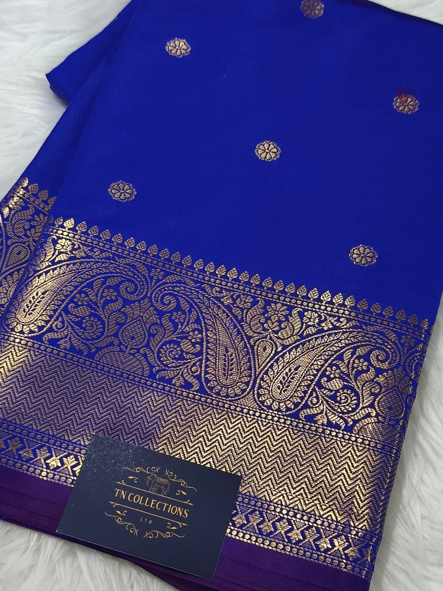 Blue Banarasi Semi kataan Soft Silk
