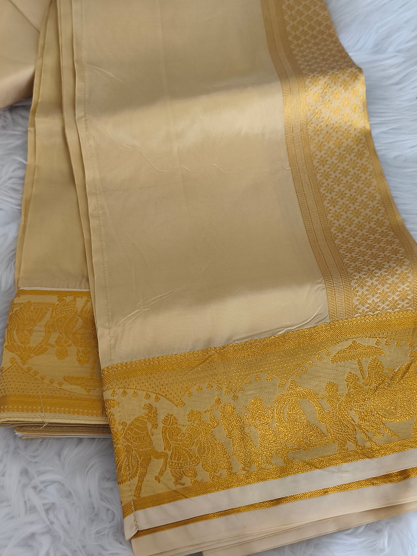 Luxury Pallakku Design Border Dhoti (Veshti) Shirt set