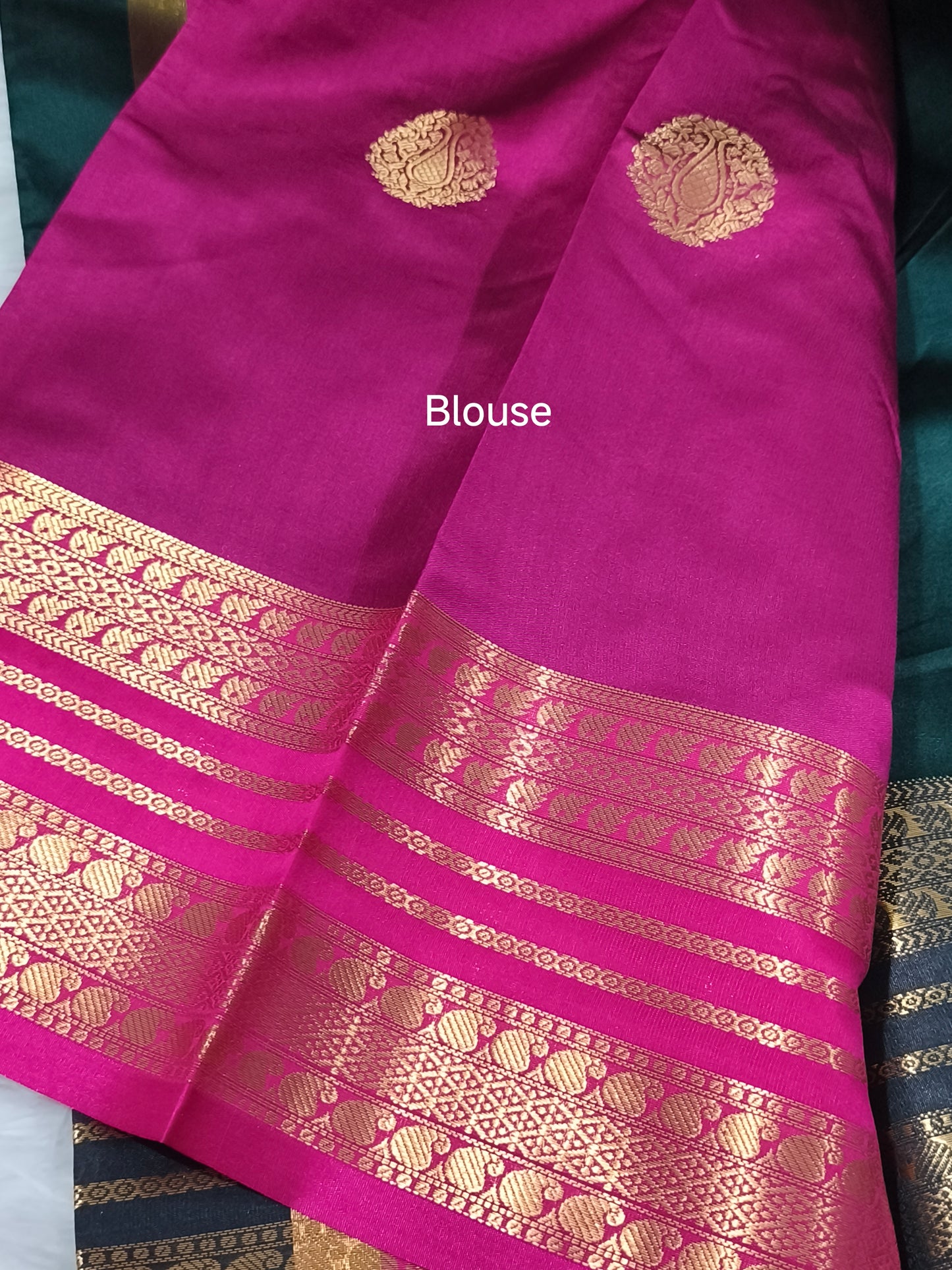 Luxury Semi Soft Silk Saree (Dark Green)