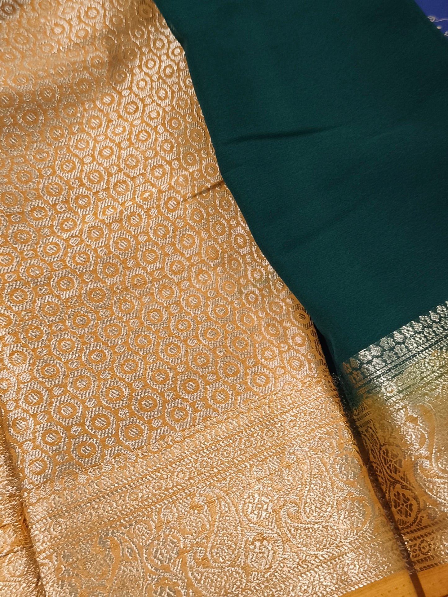 Dark Green Chiffon Georgette saree