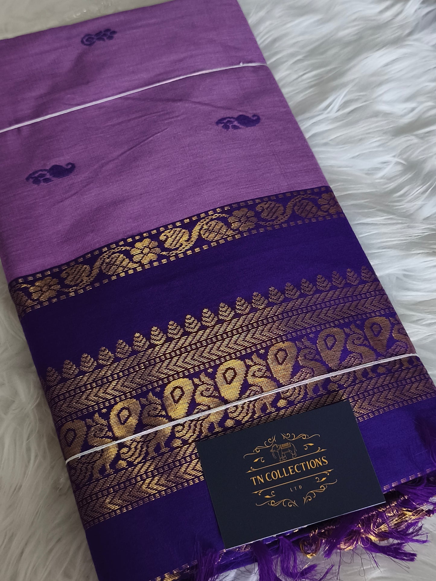 Lavender Purple Kalyani cotton Pattu Saree