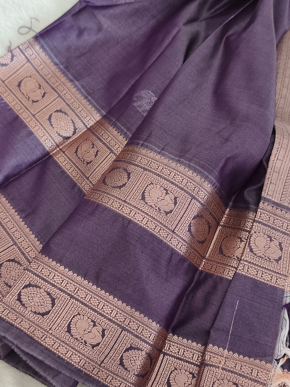 Premium kanchi Semi Silk Saree with contrast blouse