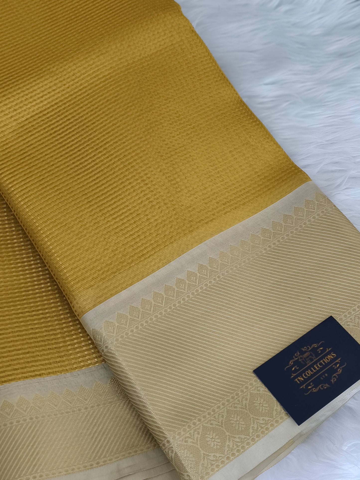 Gold finish Tissue silk saree
