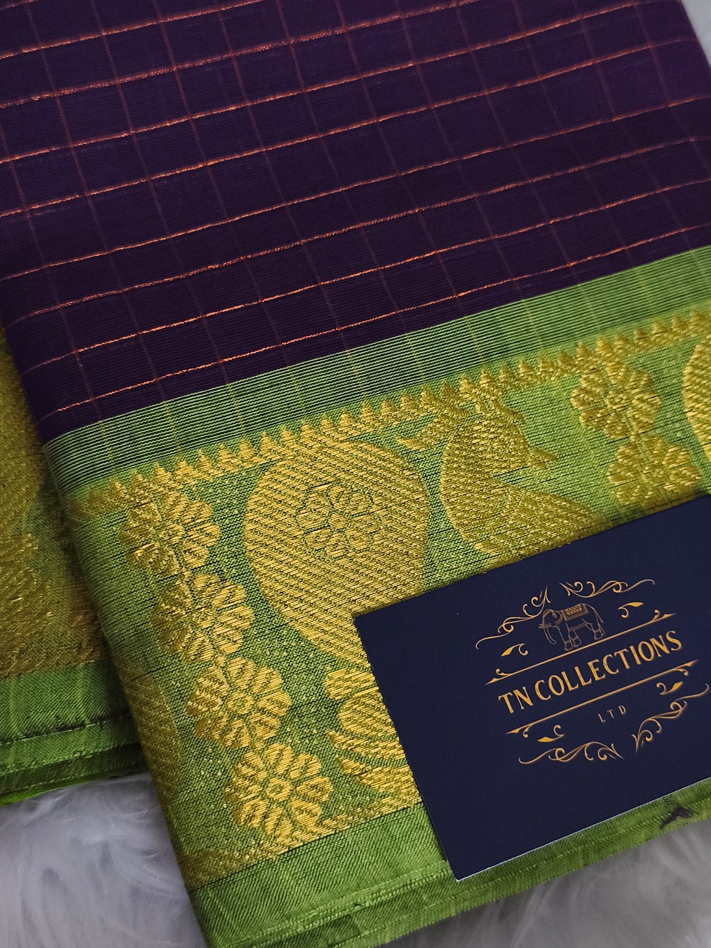 Pure Sungudi Cotton Saree (Purple)