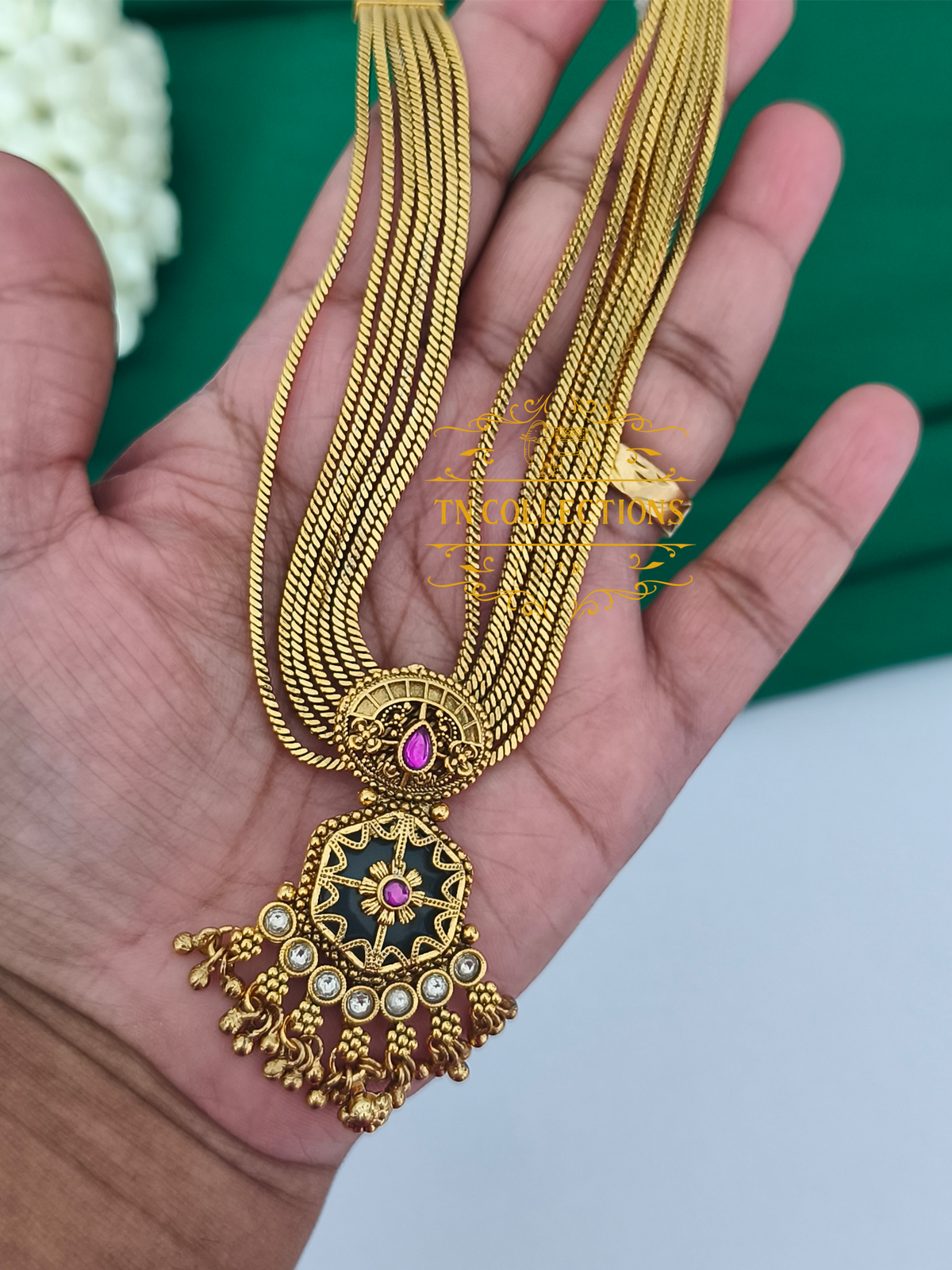 Antique Polish Jadau kundan Necklace Set