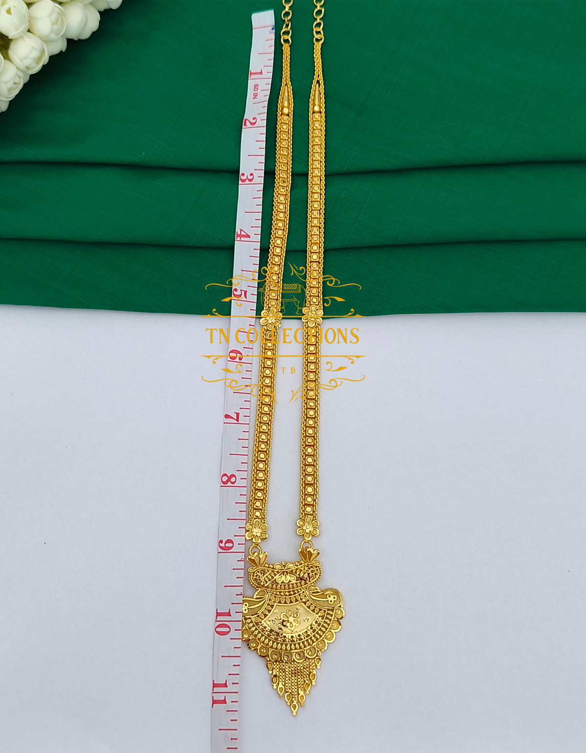 Gold Plated Long Haaram with Earrings