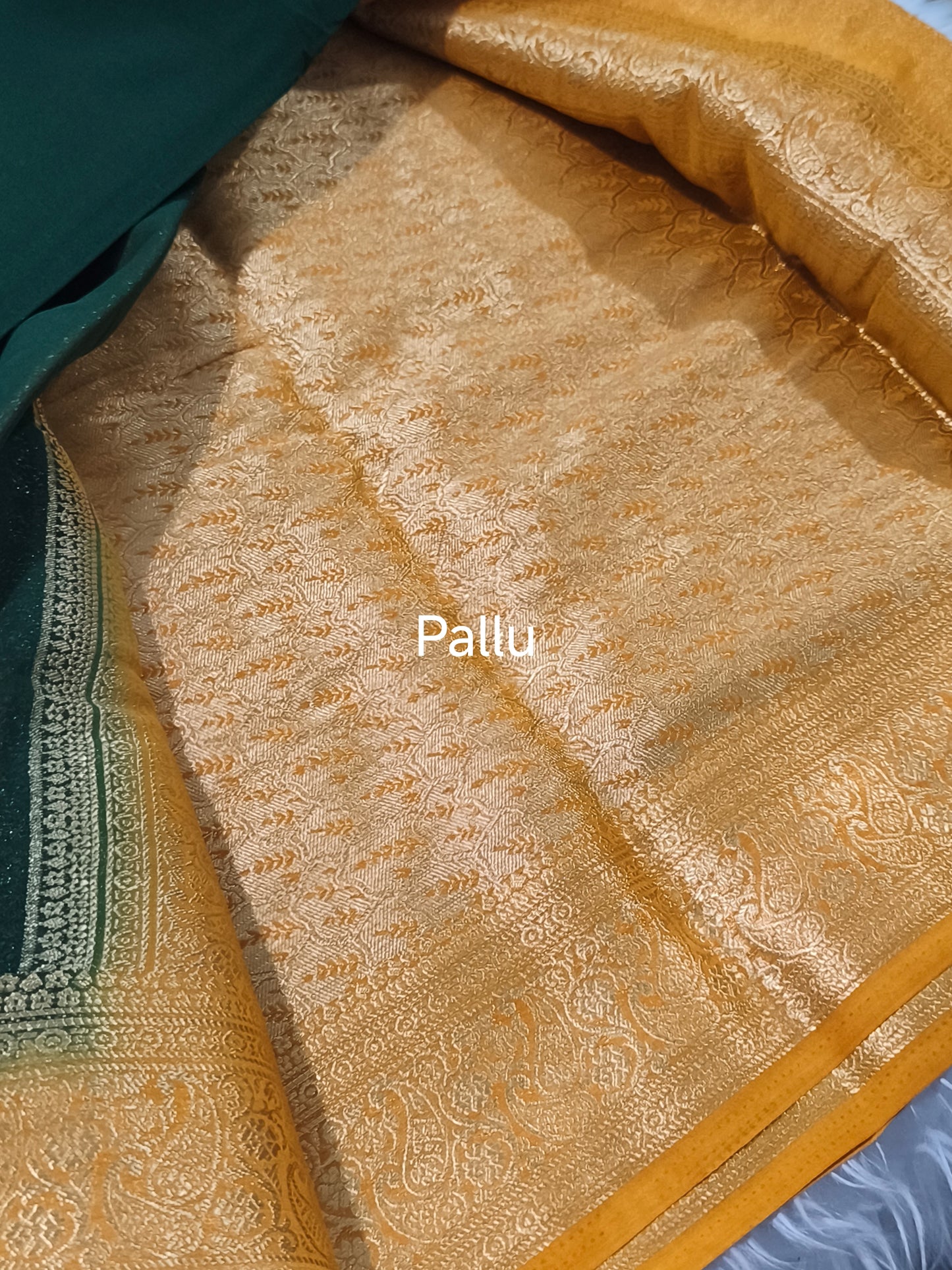 Dark Green Chiffon Georgette saree