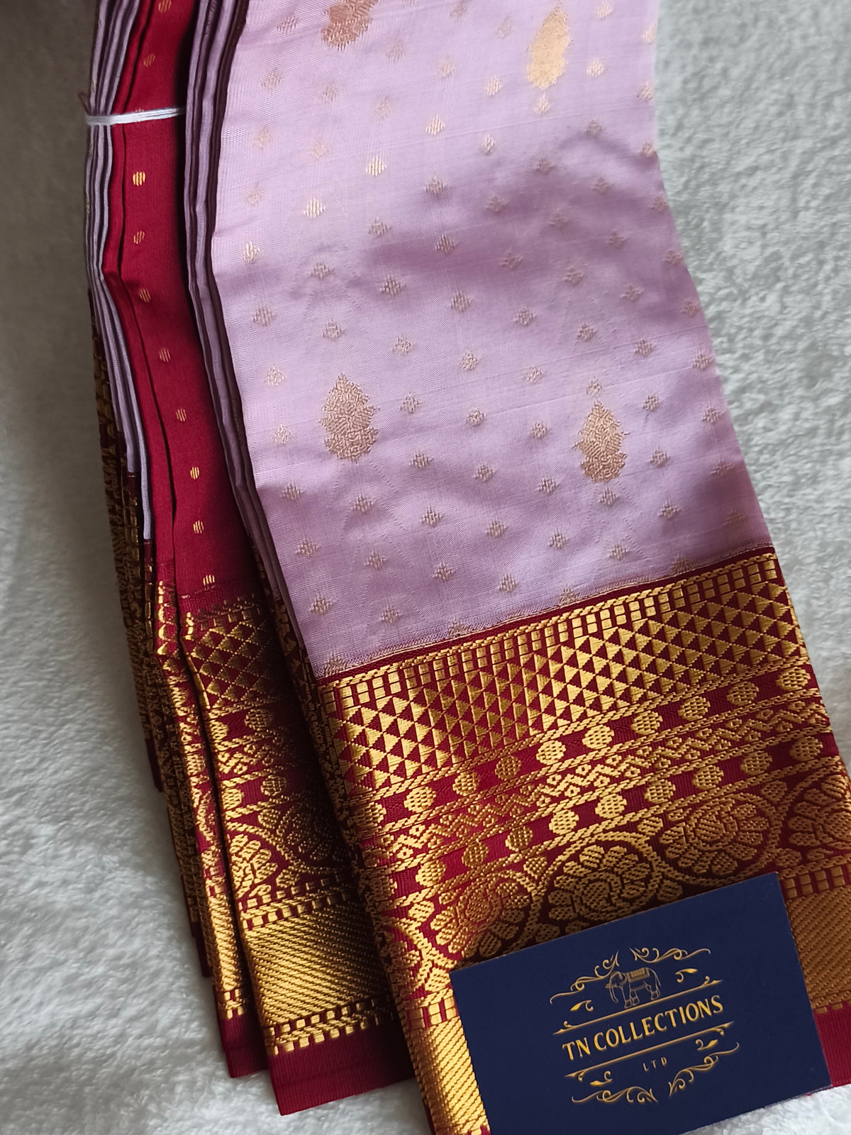 Premium kanchi Semi Silk Saree with contrast blouse
