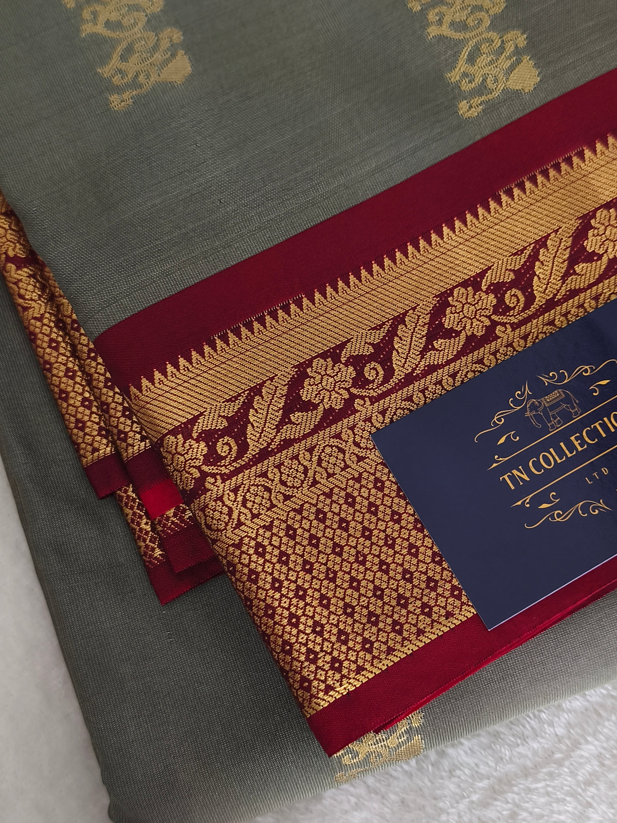 kanchi Semi Silk Saree with contrast blouse