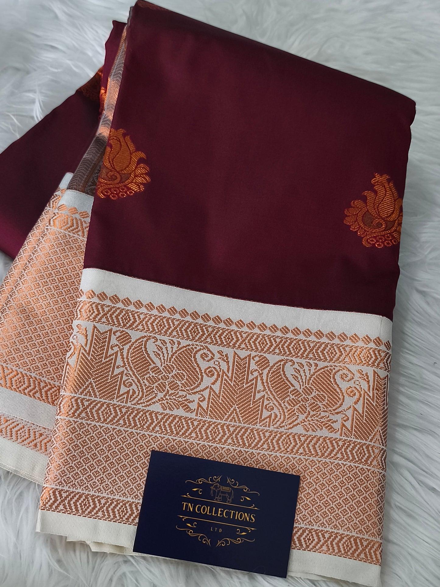 Korvai Premium soft silk saree (Maroon)