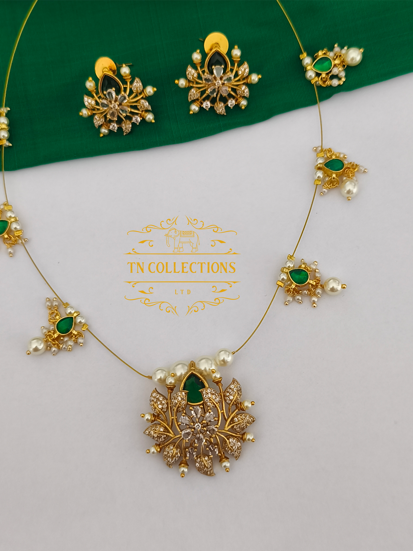 Premium  Ad Stone Invisible Necklace Set