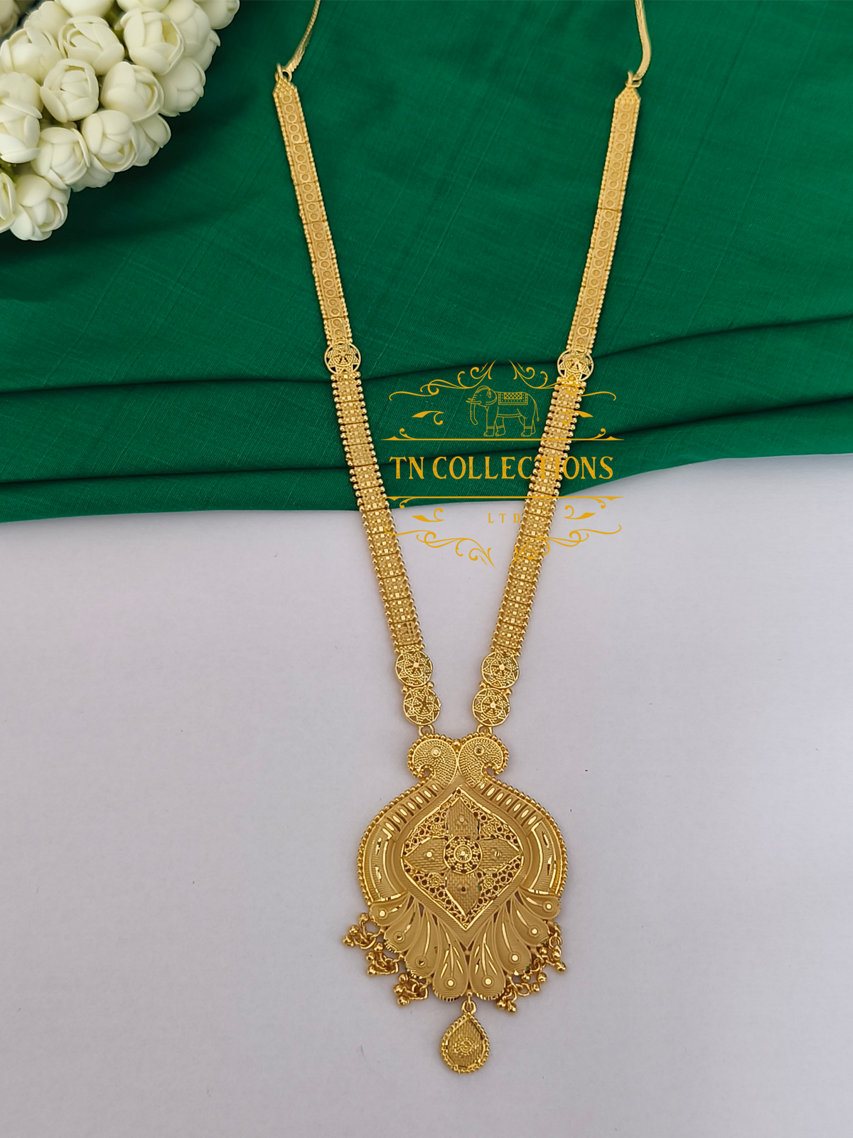 One Gram Gold Forming Haaram with Earrings