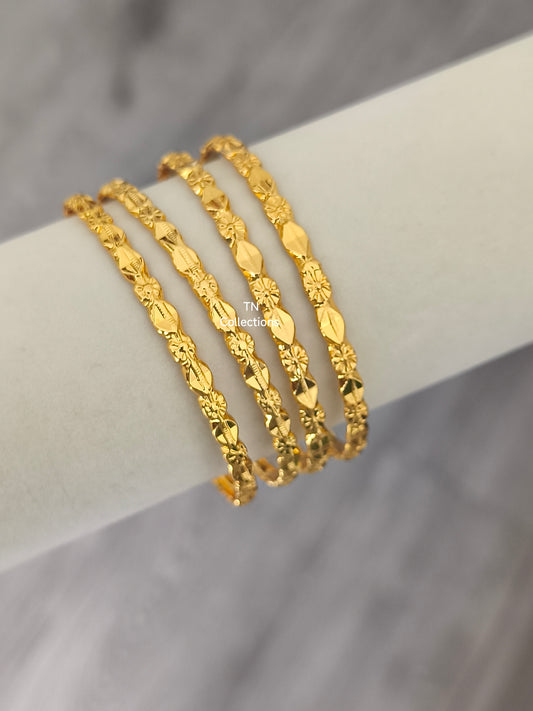 Micro Gold Plated Bombay Bangles Set (Size 2.6)
