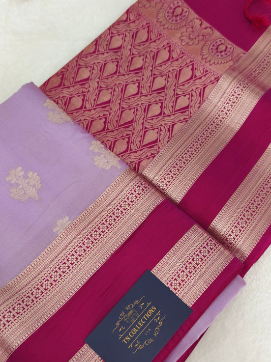 Luxury Soft Silk Saree with contrast blouse