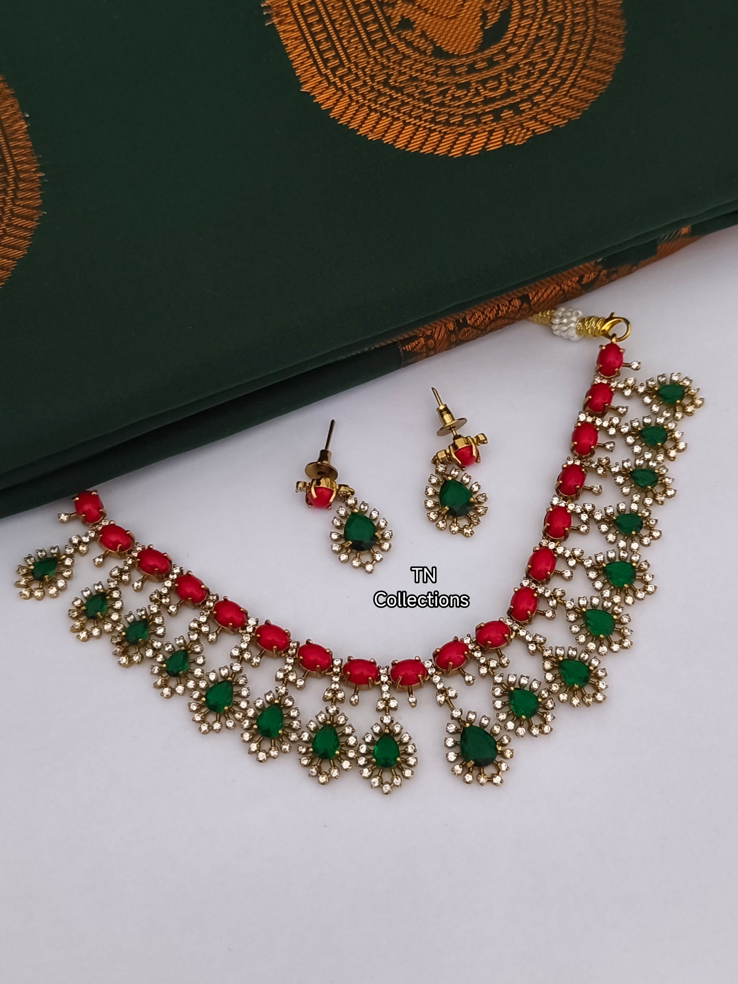 Diamond Finish Designer Choker Necklace Set