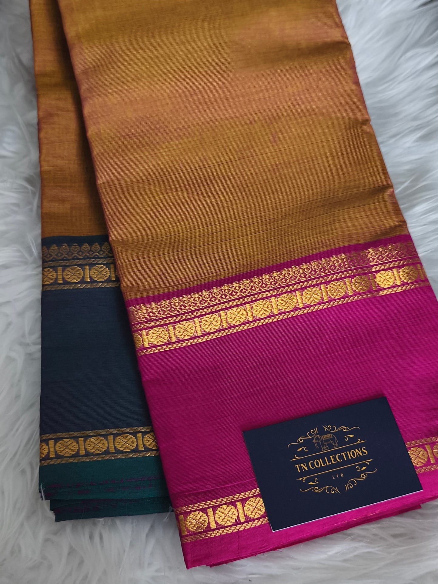 Chettinad Cotton Saree with matching kalamkarai blouse material