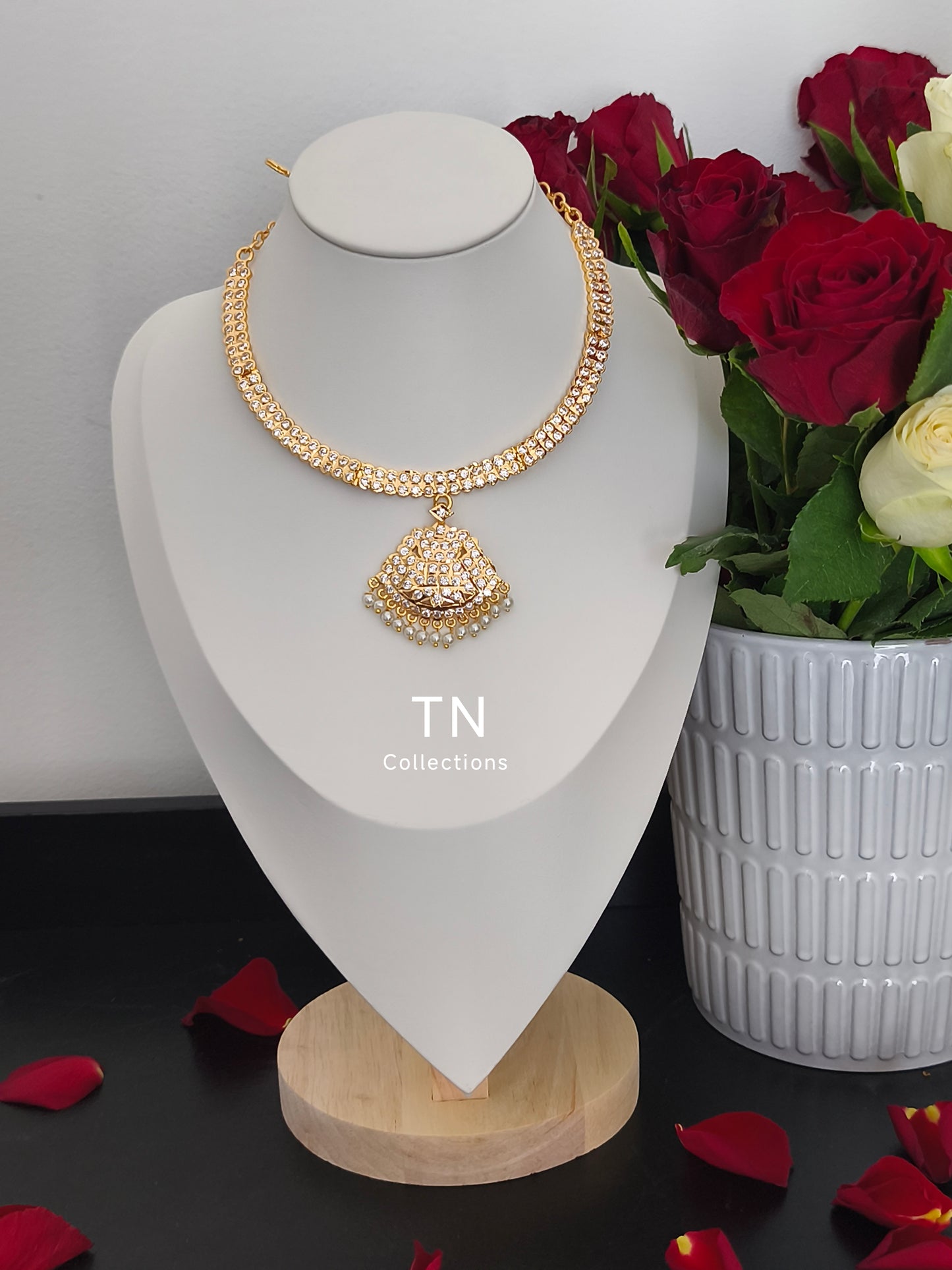 Cz Stone Impon Necklace with earrings