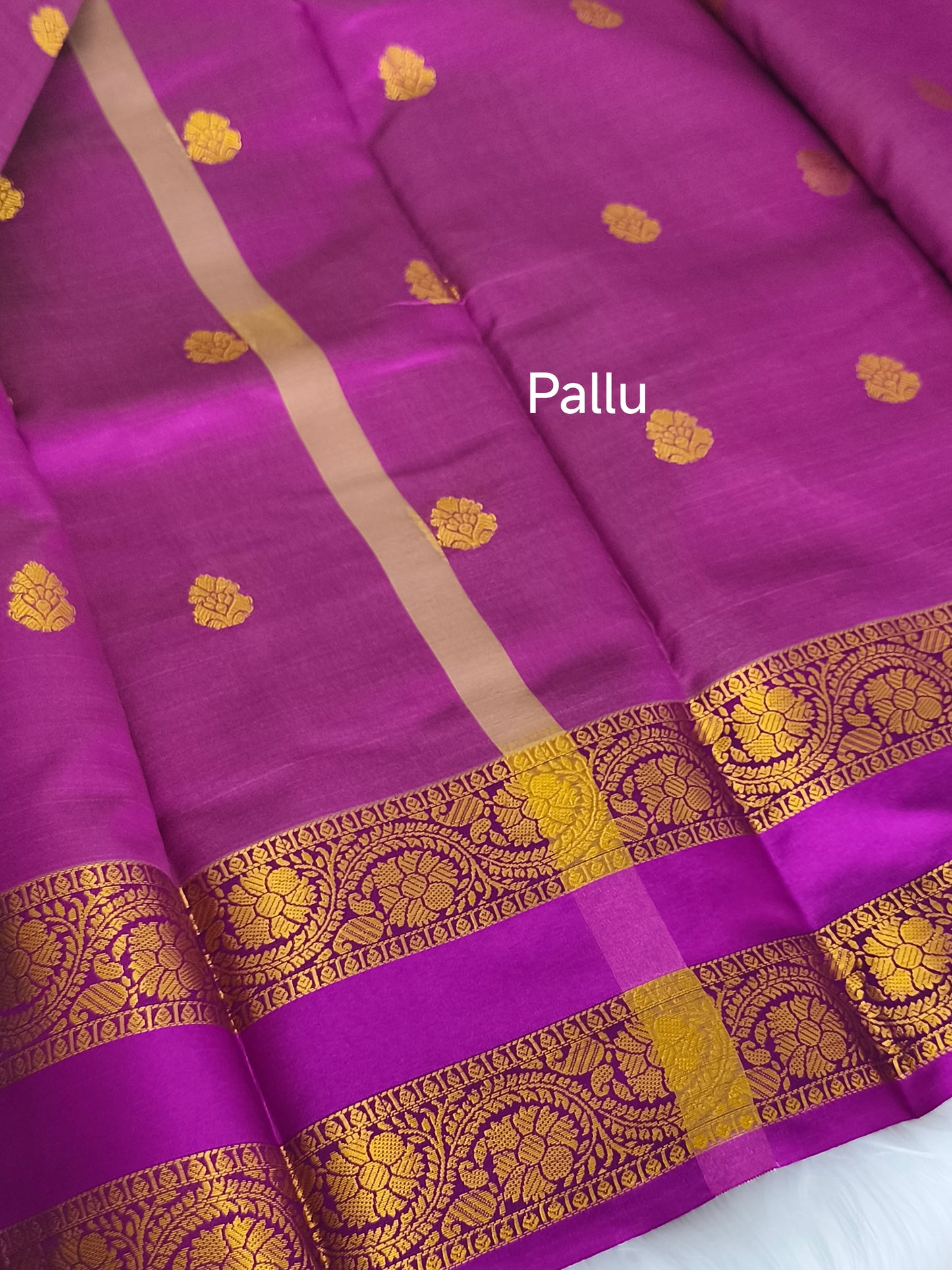 Purple Kanchi Semi Soft silk saree
