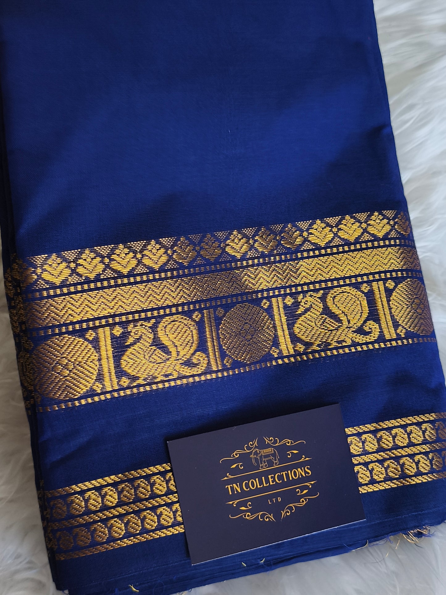Pure handloom kanchi cotton saree (Blue)