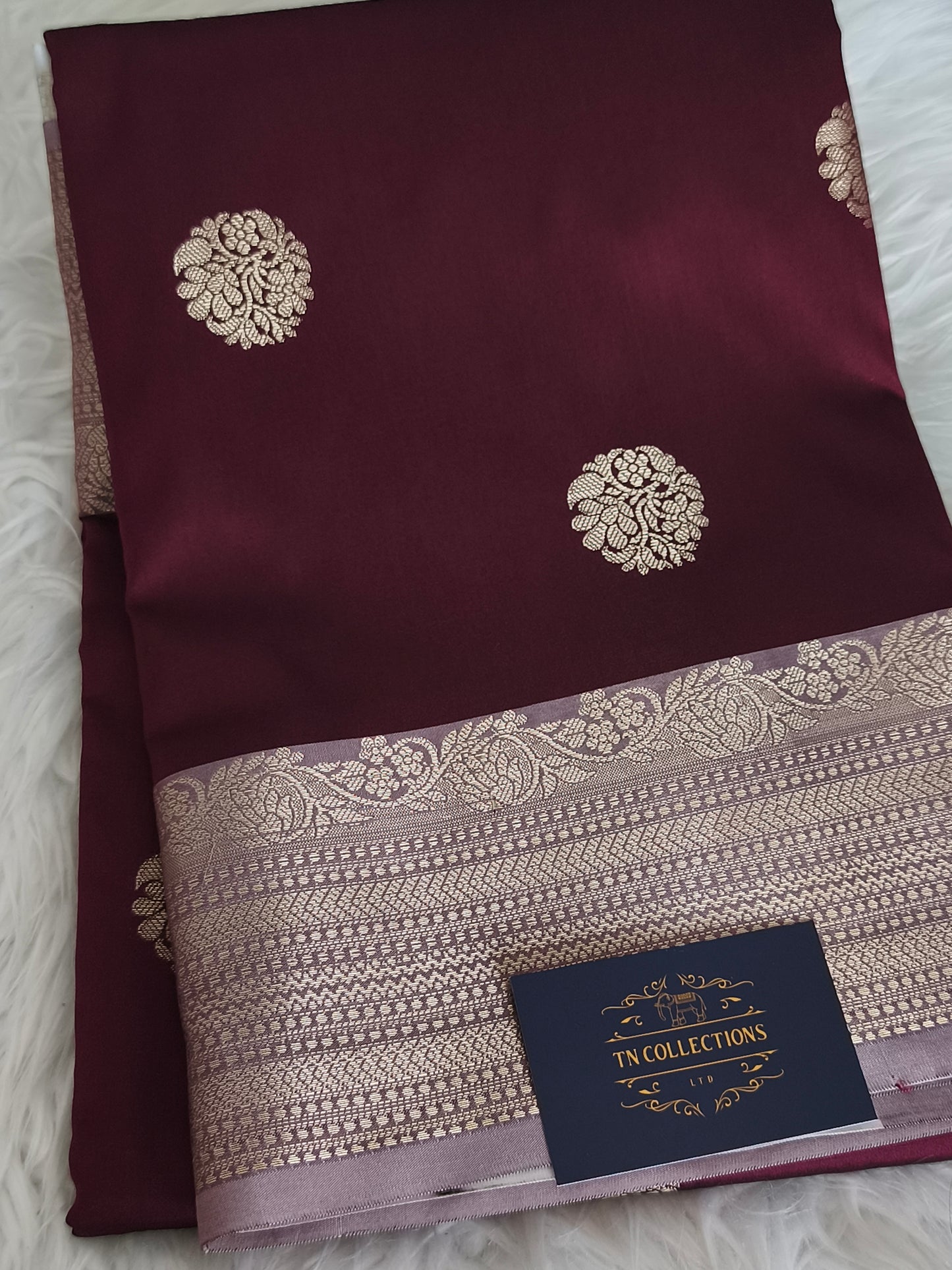 Banarasi Semi Katan Semi Silk Saree (Maroon)