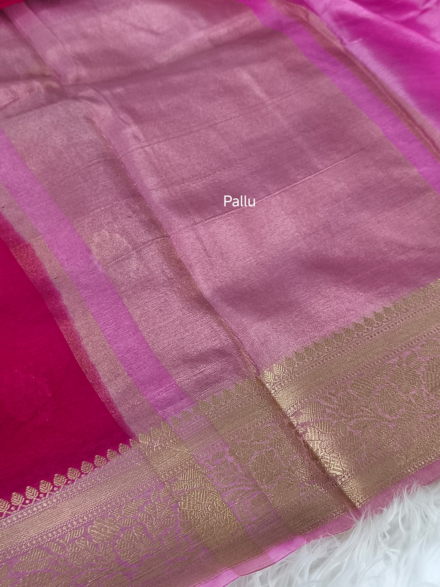 Banarasi Warm Silk Saree (Dark Pink)