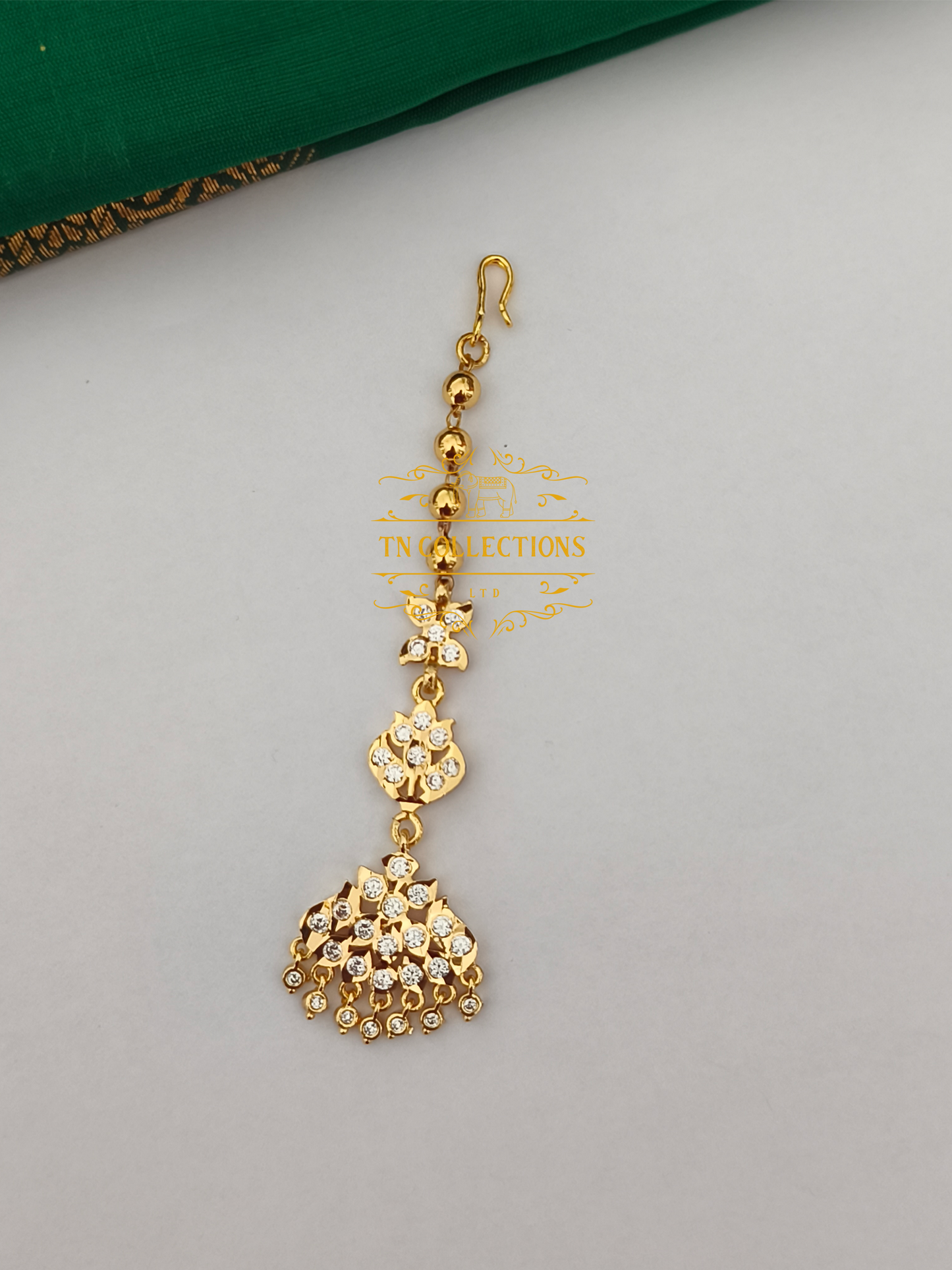 Micro Gold-Plated Tikka (Full white stones)