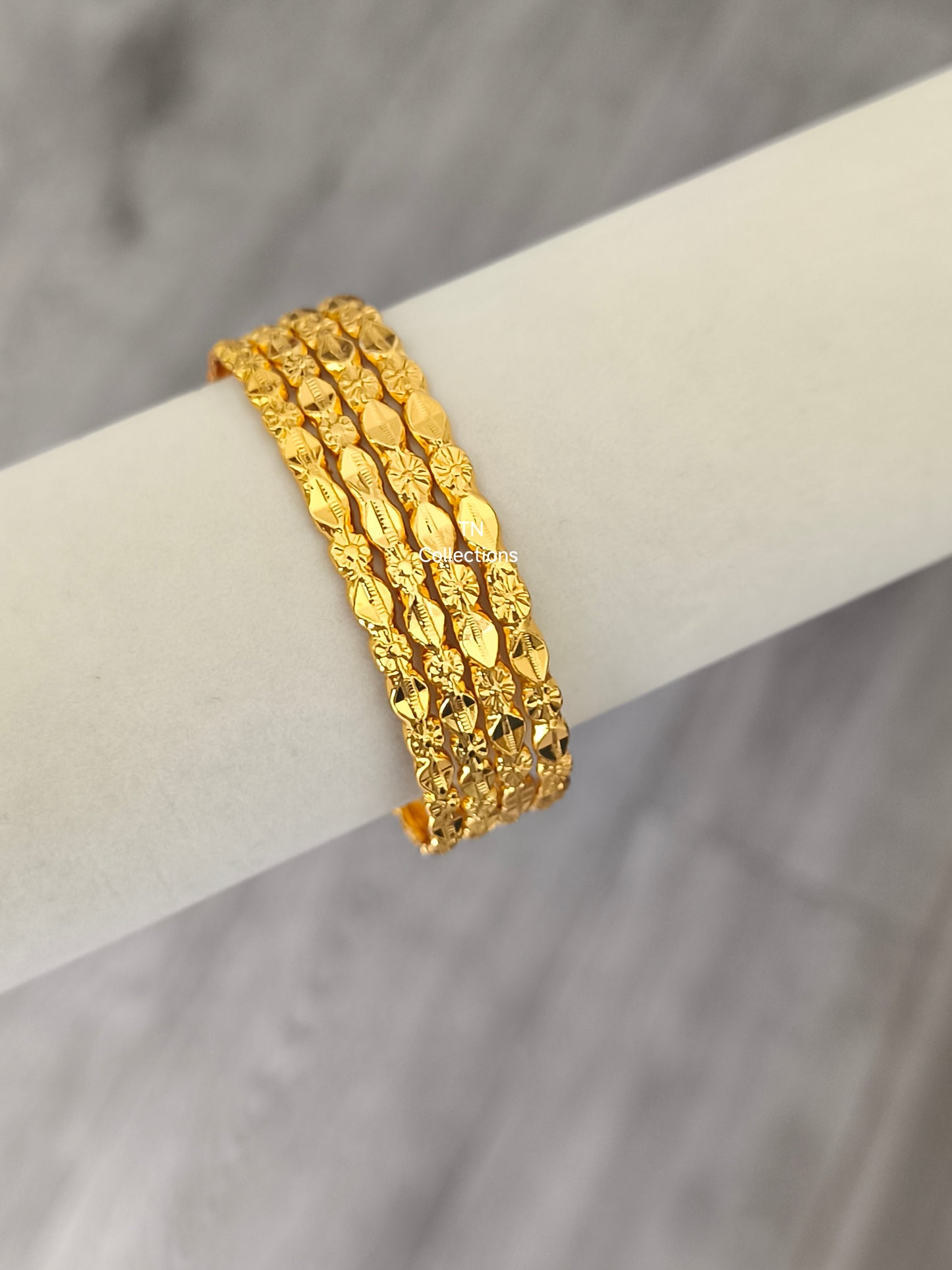 Micro Gold Plated Bombay Bangles Set (Size 2.6)