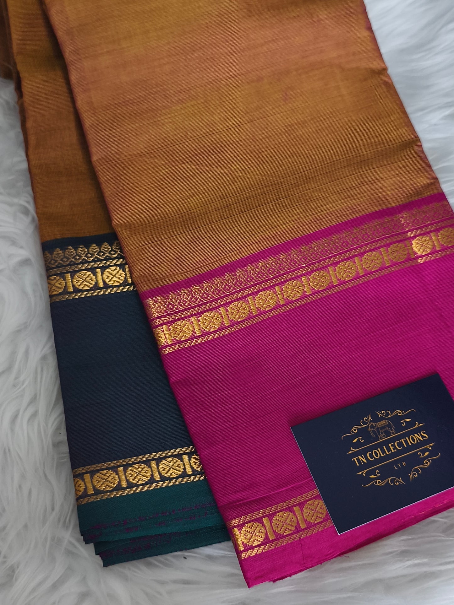 Chettinad Cotton Saree with matching kalamkarai blouse material