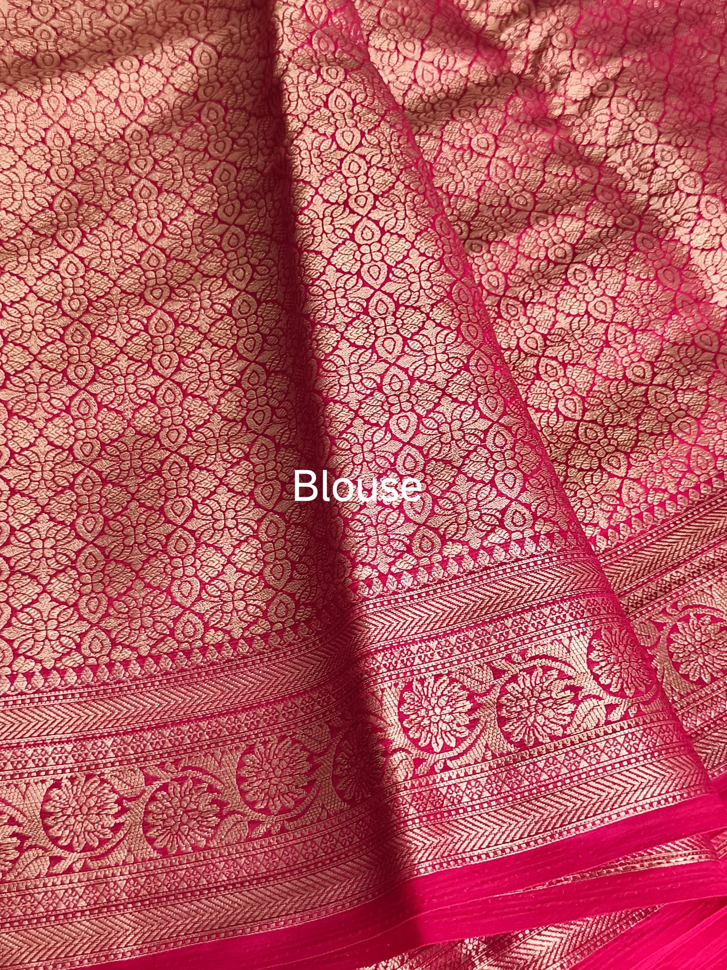 Premium Chiffon Georgette saree (Hot Pink)