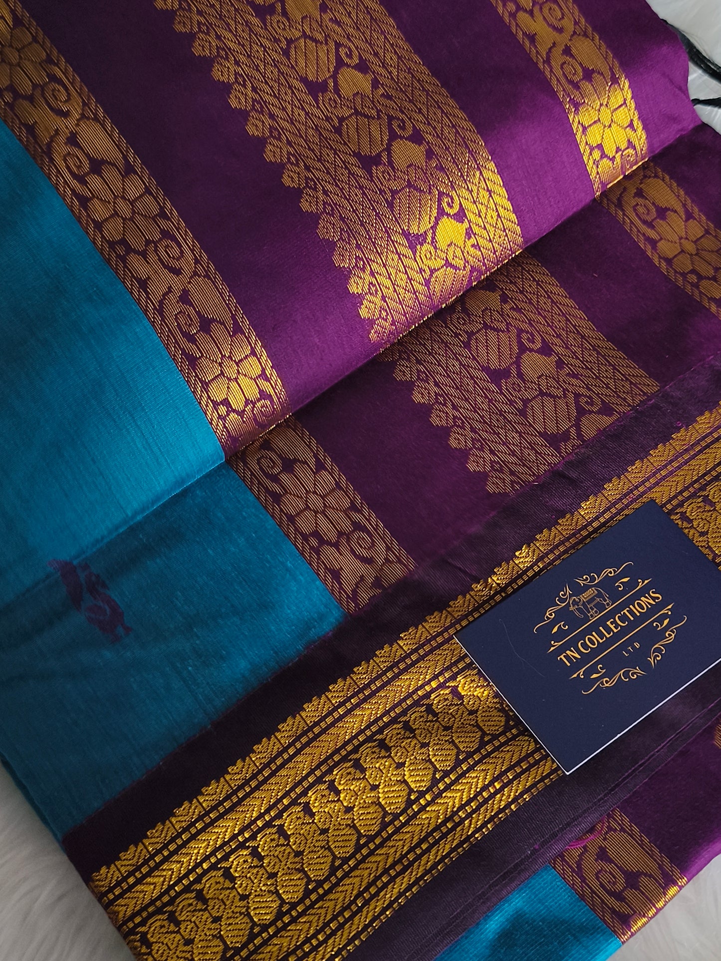 Blue Kalyani Cotton Pattu Saree