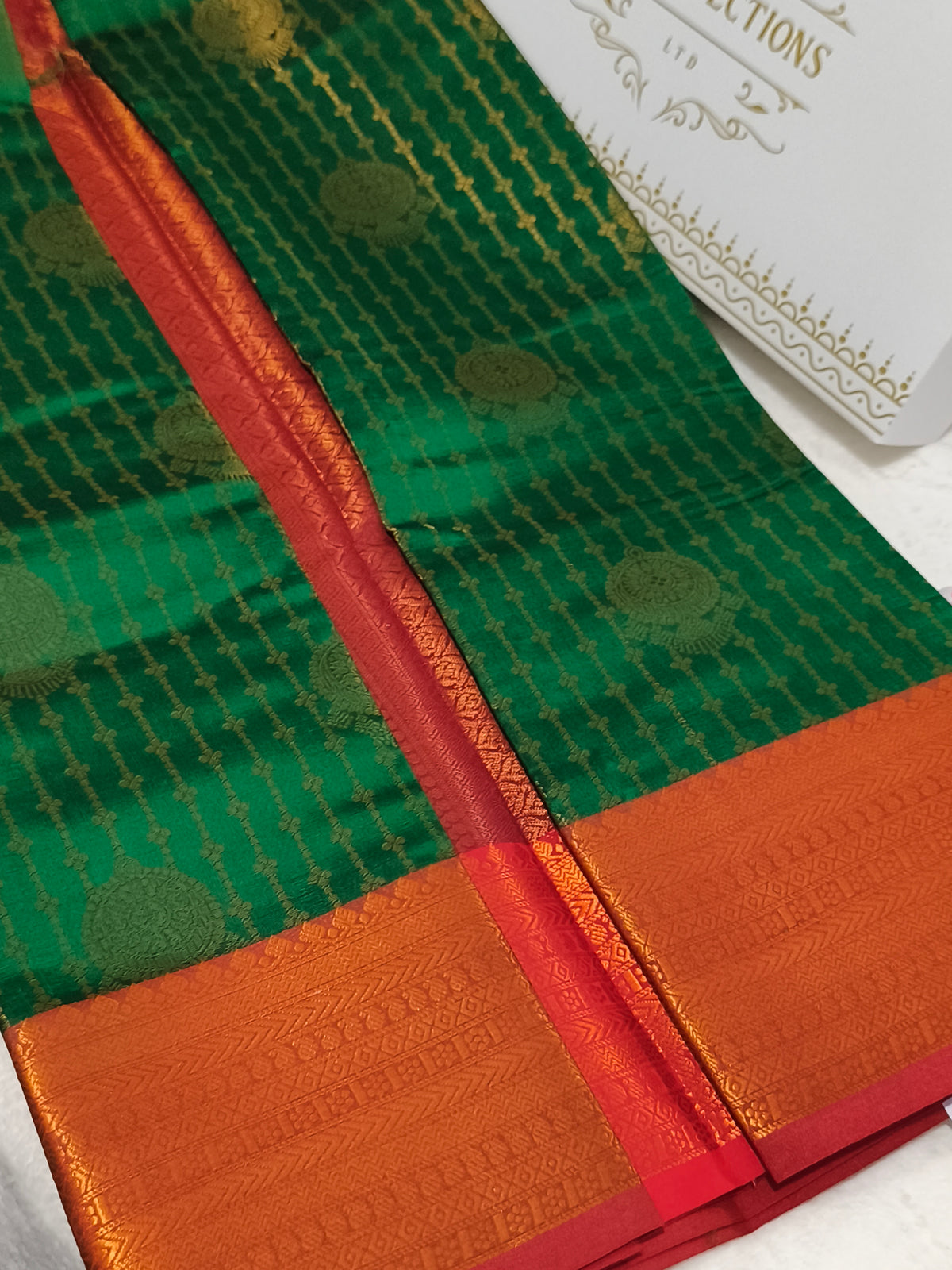 Kanchipuram vairaoosi Soft Silk Saree (Green)