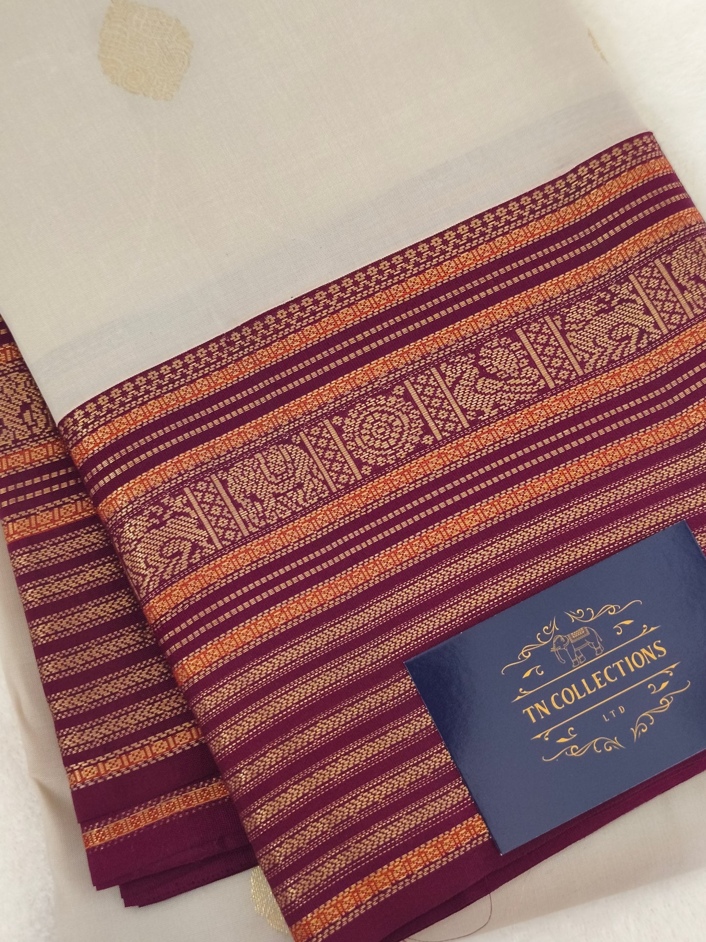 Pure handloom Kanchipuram Silk Saree( Off White)