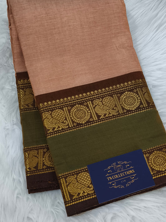 Pure Chettinad cotton saree with Kalamkarai blouse