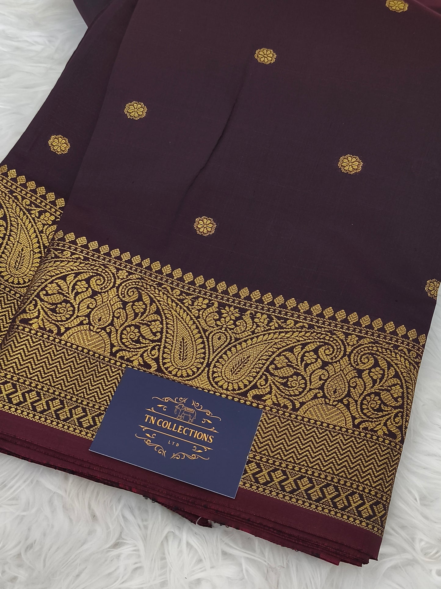 Dark Brown Banarasi Semi kataan Soft Silk
