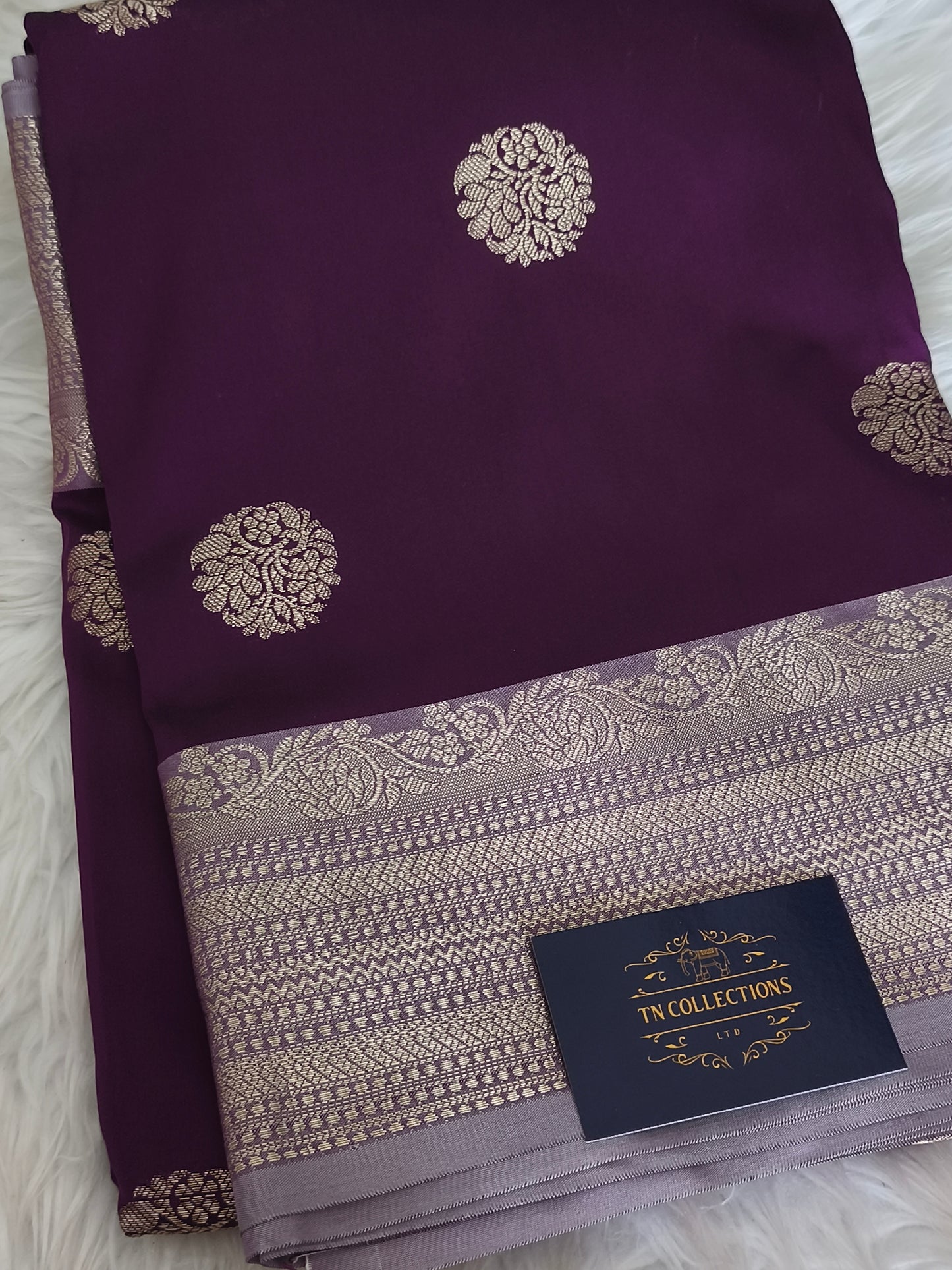 Banarasi Semi Katan Semi Silk Saree (Wine Purple)